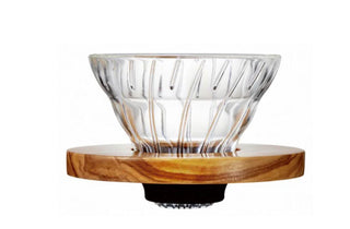 Glass Coffee Dripper V60 WOOD
